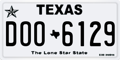 TX license plate DOO6129