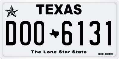 TX license plate DOO6131