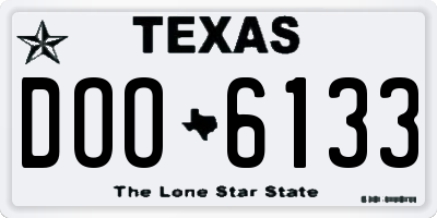 TX license plate DOO6133