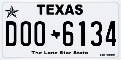 TX license plate DOO6134