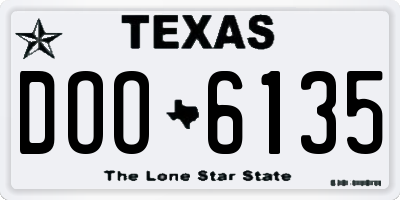 TX license plate DOO6135