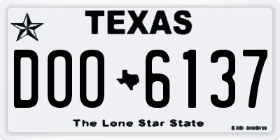 TX license plate DOO6137