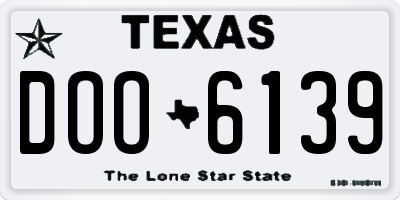 TX license plate DOO6139