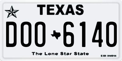 TX license plate DOO6140