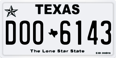 TX license plate DOO6143