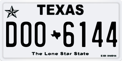 TX license plate DOO6144