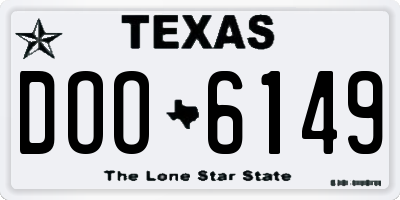 TX license plate DOO6149
