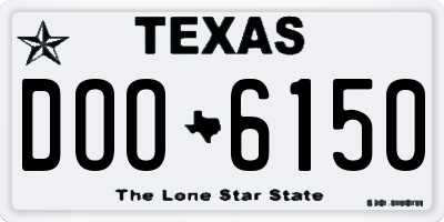 TX license plate DOO6150
