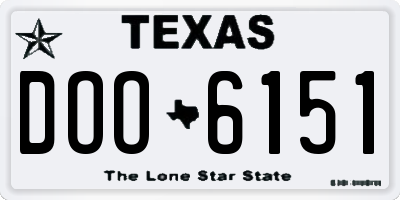 TX license plate DOO6151