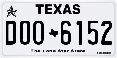 TX license plate DOO6152