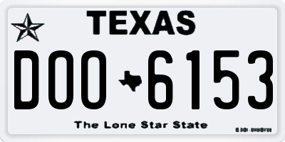 TX license plate DOO6153