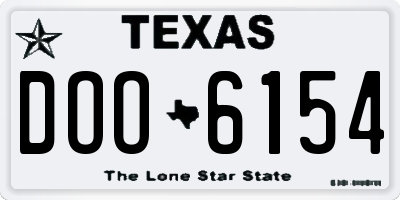 TX license plate DOO6154