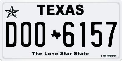 TX license plate DOO6157