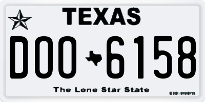 TX license plate DOO6158