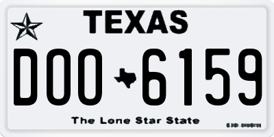 TX license plate DOO6159