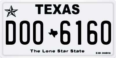 TX license plate DOO6160