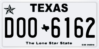 TX license plate DOO6162
