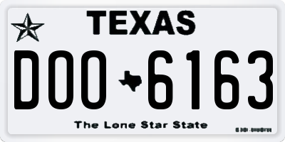 TX license plate DOO6163