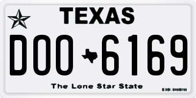TX license plate DOO6169