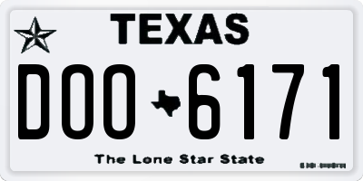 TX license plate DOO6171