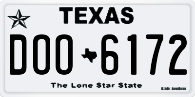 TX license plate DOO6172