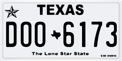 TX license plate DOO6173