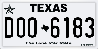 TX license plate DOO6183