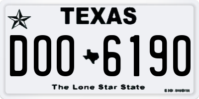 TX license plate DOO6190