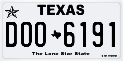 TX license plate DOO6191