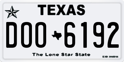 TX license plate DOO6192