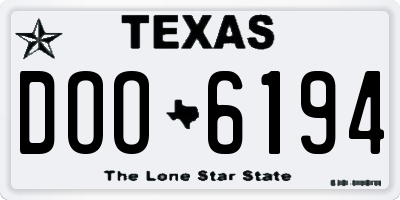 TX license plate DOO6194