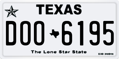 TX license plate DOO6195
