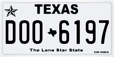 TX license plate DOO6197