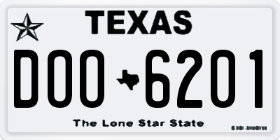 TX license plate DOO6201
