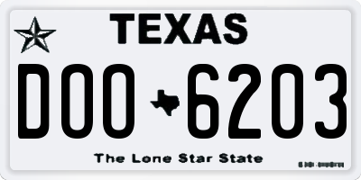 TX license plate DOO6203