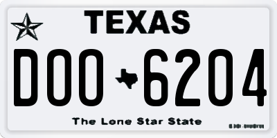 TX license plate DOO6204