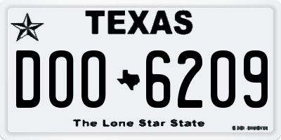 TX license plate DOO6209