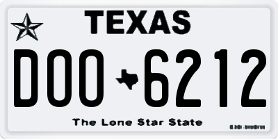 TX license plate DOO6212
