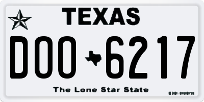TX license plate DOO6217
