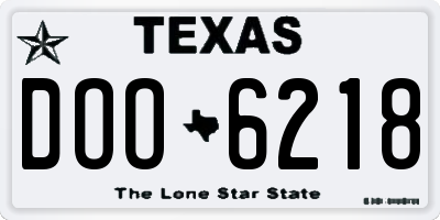 TX license plate DOO6218