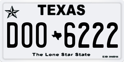 TX license plate DOO6222