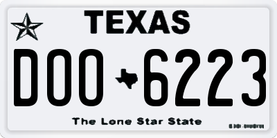 TX license plate DOO6223