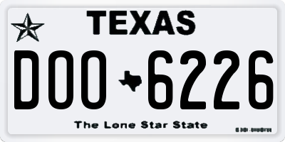 TX license plate DOO6226