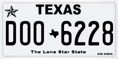 TX license plate DOO6228