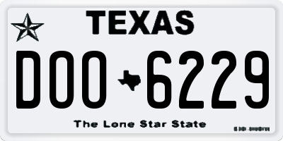 TX license plate DOO6229