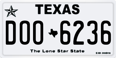 TX license plate DOO6236