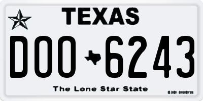 TX license plate DOO6243