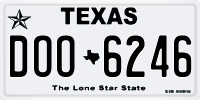 TX license plate DOO6246