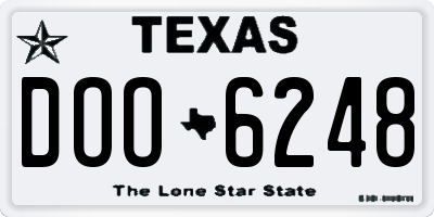 TX license plate DOO6248