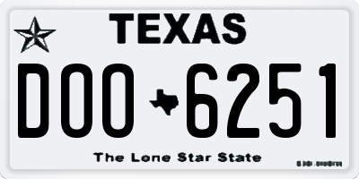 TX license plate DOO6251
